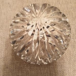 Vintage Crystal Solid Domed Diamond Cut Paperweight